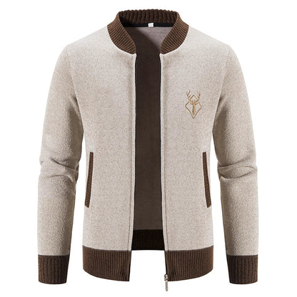 Pieter | Gilet Homme Tricoté, Détail Automnal
