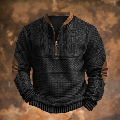 Dimitri | Pull Demi-Zip Rétro - Noir