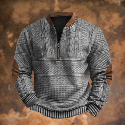Dimitri | Pull Demi-Zip Rétro - Gris