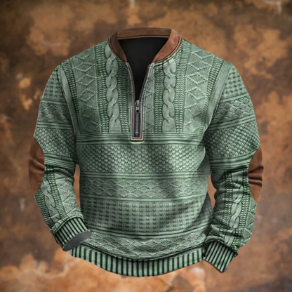 Dimitri | Pull Demi-Zip Rétro - Vert