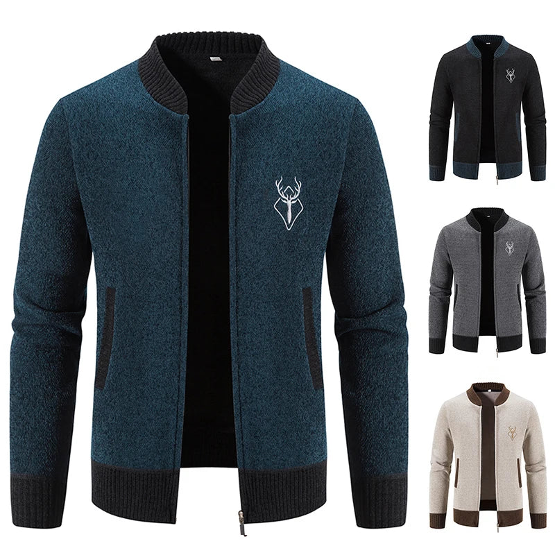 Pieter | Gilet Homme Tricoté, Détail Automnal