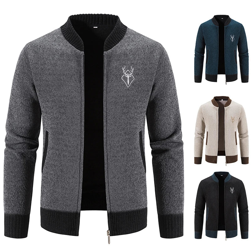 Pieter | Gilet Homme Tricoté, Détail Automnal
