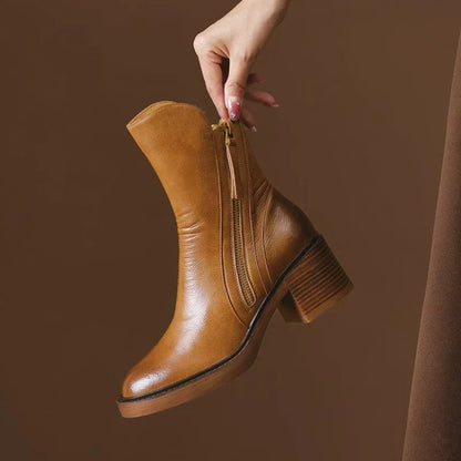 Mathurine | Bottines en Cuir à Talon