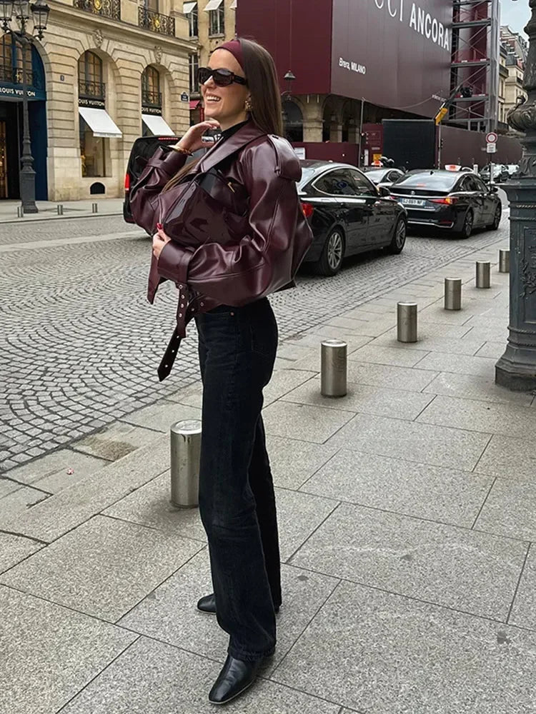 Hélia | Veste Effet Cuir Oversize