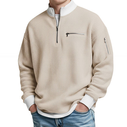 Pull Gaufré à Demi-Zip