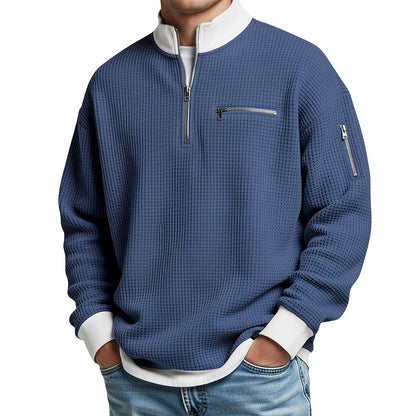 Pull Gaufré à Demi-Zip