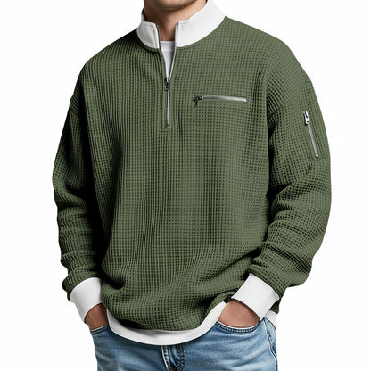 Pull Gaufré à Demi-Zip