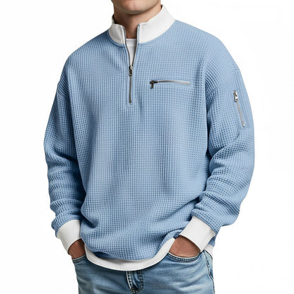 Pull Gaufré à Demi-Zip