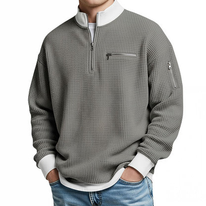 Pull Gaufré à Demi-Zip