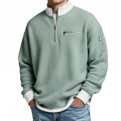 Pull Gaufré à Demi-Zip