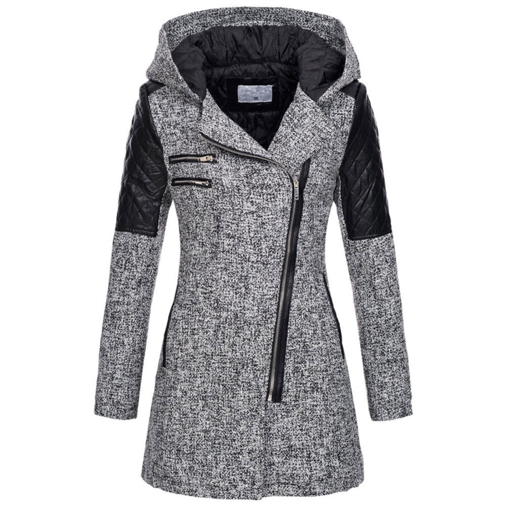Eulalie | Manteau Mi-Long à Zip Asymétrique
