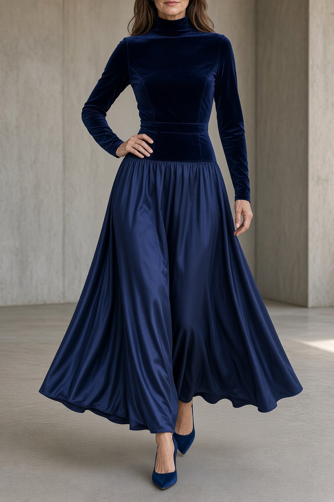 VIVIANE | Robe longue en velours