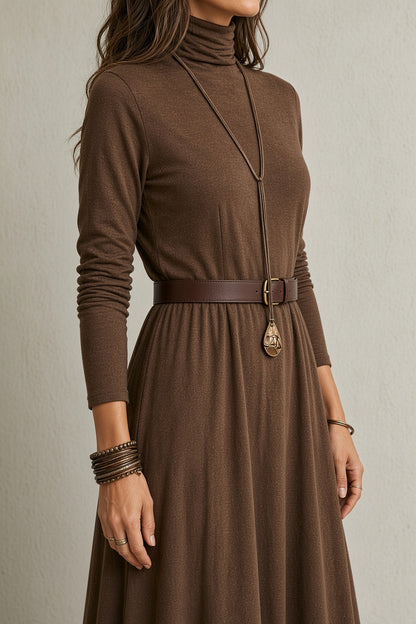 SABINE | Robe vintage à col montant