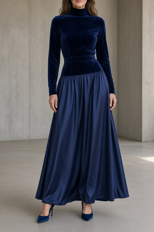 VIVIANE | Robe longue en velours