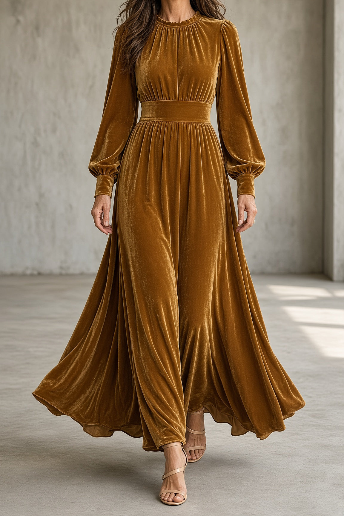 ÉLÉONORE | Robe longue en velours