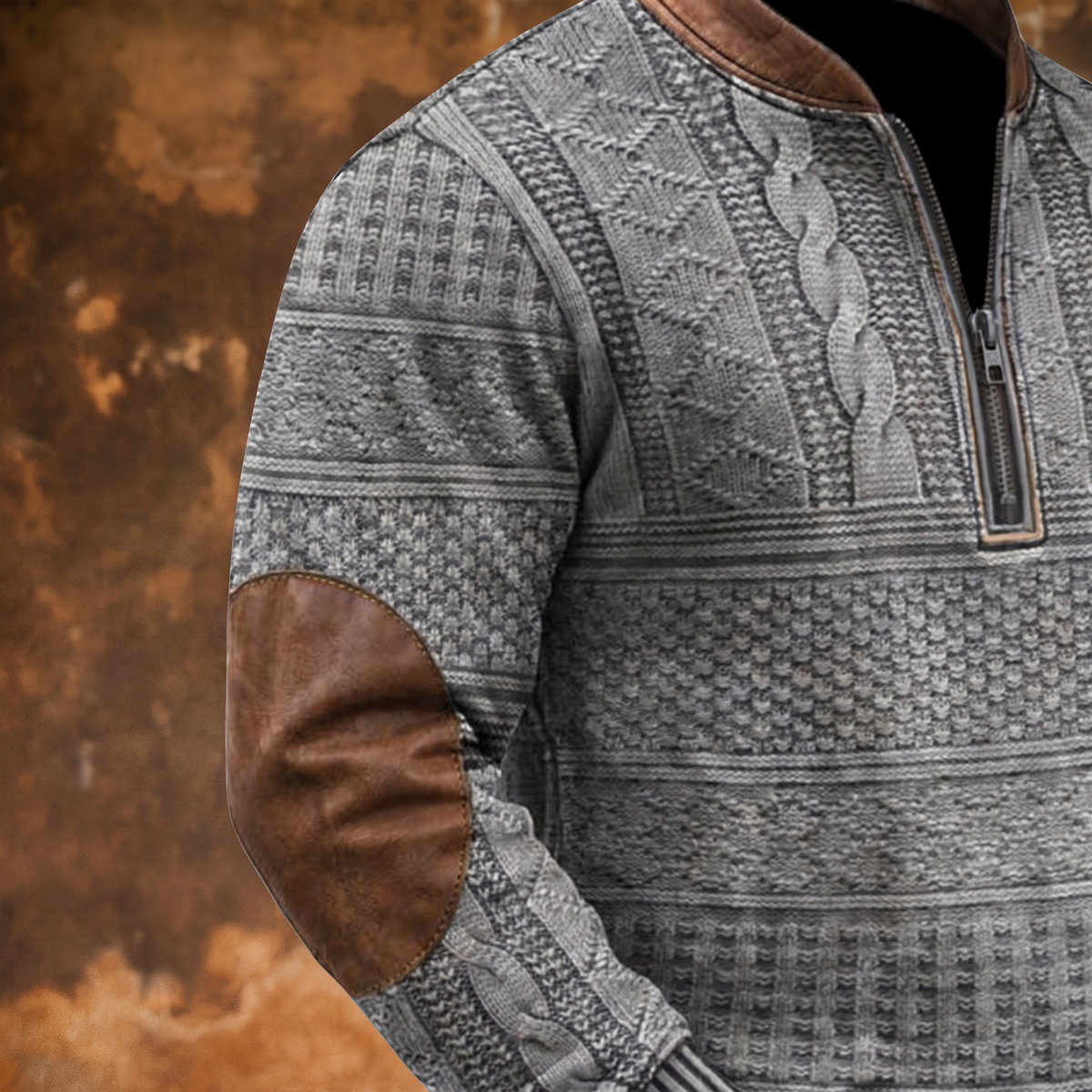 Dimitri | Pull Demi-Zip Rétro - détail