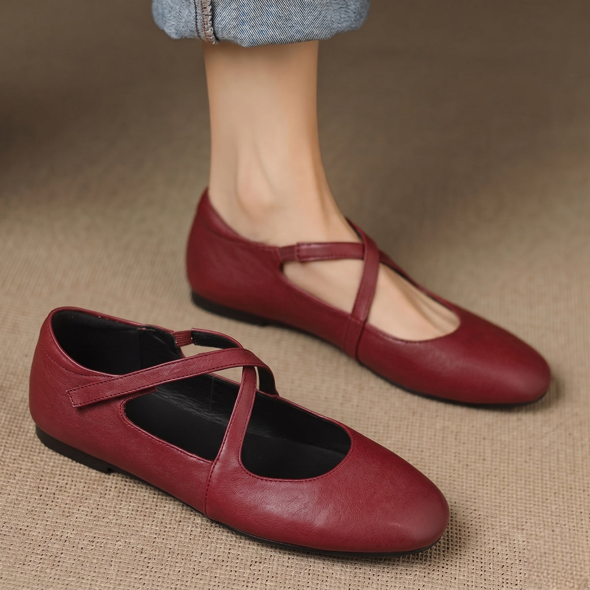 Zeor babies en cuir rouge