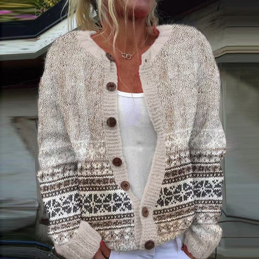 Alexandrine | Cardigan Jacquard Flocons Écru