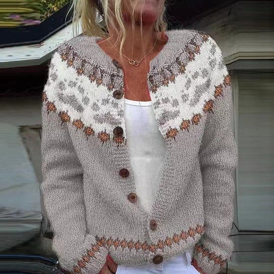 Maguelone | Cardigan Jacquard Gris Perle