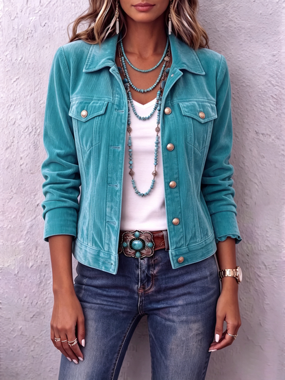 SIMONE | Veste bohème en velours d’inspiration vintage