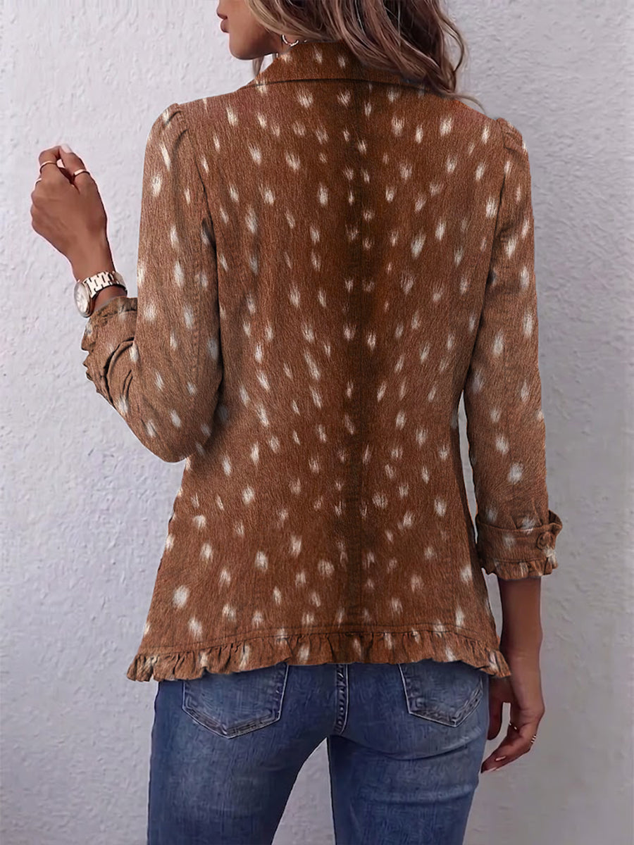 ÉLODIE | Veste à imprimé animal à volants