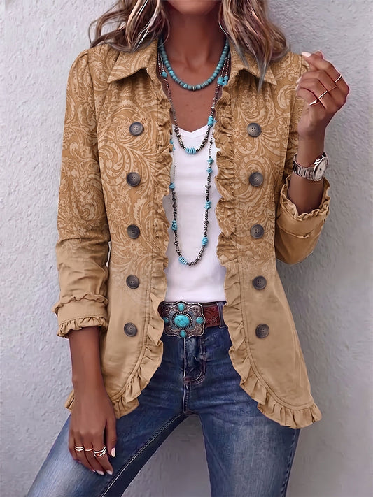 MIREILLE | Veste à motif texturé à volants