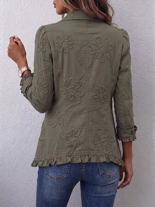 VÉRONIQUE | Veste brodée à volants