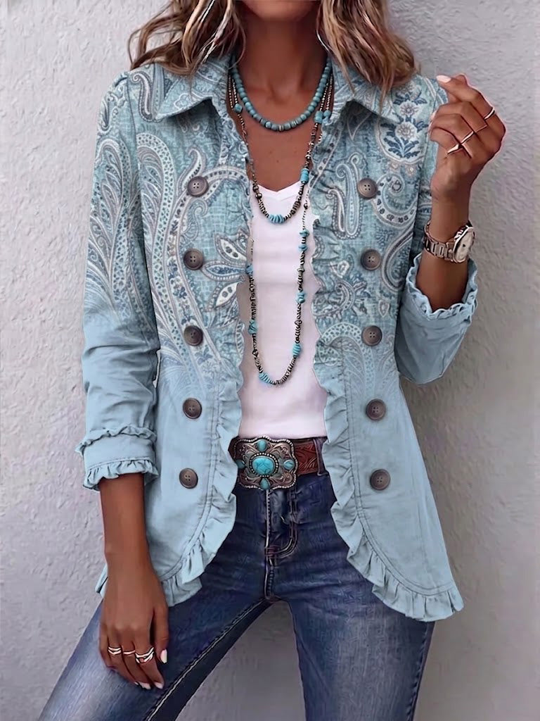 GENEVIÈVE | Veste en cachemire vintage à volants
