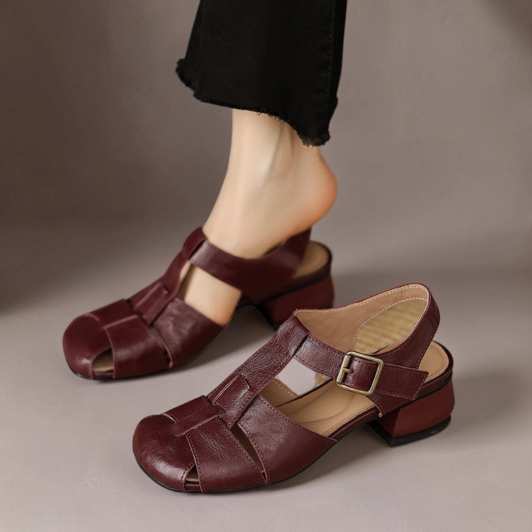 Amaya chaussures en cuir rouge