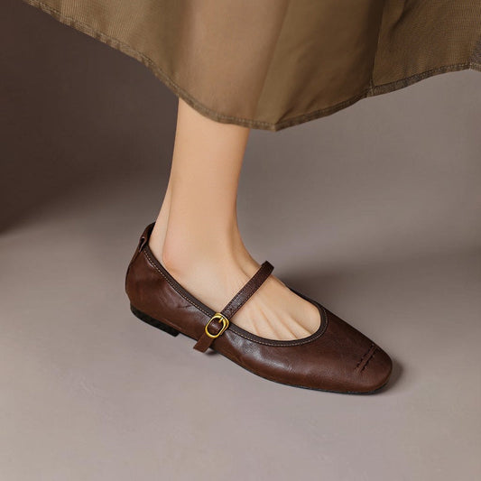 Wani – Mules Plates en Cuir Souple – vue 1