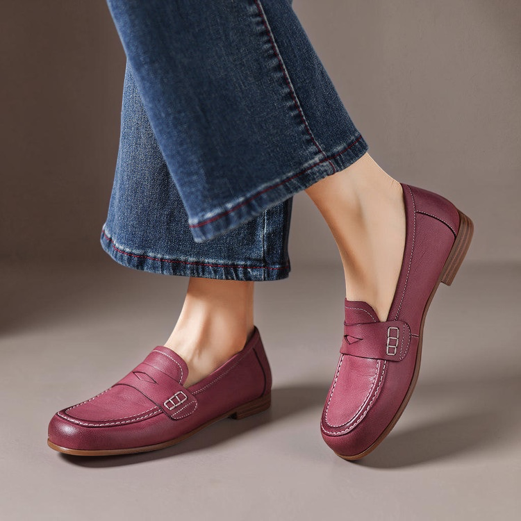 Galea mocassins en cuir rose