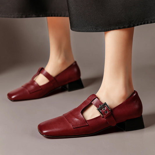 Veyra escarpins en cuir bordeaux