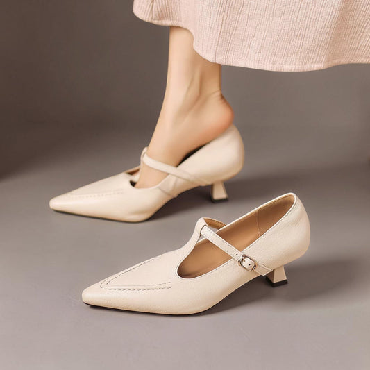 Tirea – Escarpins en Cuir à Bride en T – vue 1