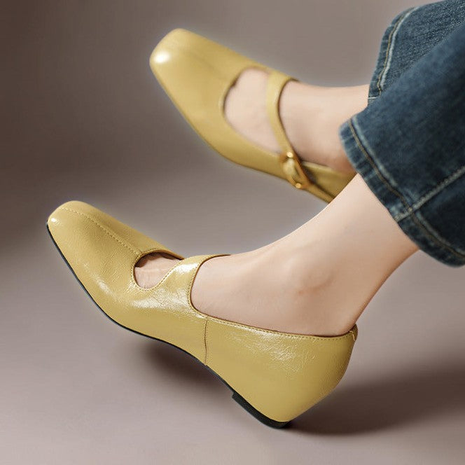 Viora | Mary Jane Compensées en Cuir