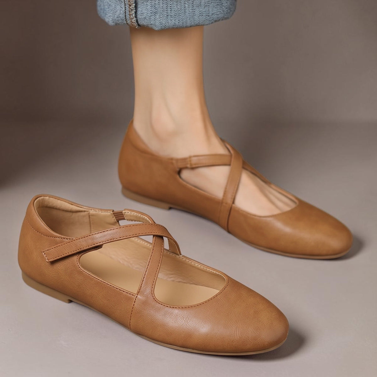 Zeor babies en cuir marron